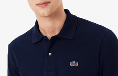Polo Lacoste Classic Fit Long Sleeve L.12.12 - Navy Blue