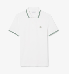 Polo Lacoste Contrast Neck Smart Paris - White