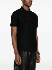 Polo-Shirt Burberry Logo-Embroidered Piqué - Black