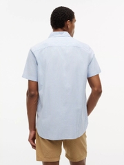 Tommy Hilfiger Regular Fit S/S Stripe Linen-Blend Shirt - Blue/White Stripe