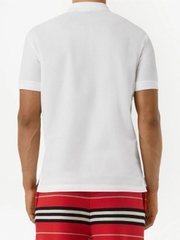 Polo-Shirt Burberry Logo-Embroidered Piqué - White