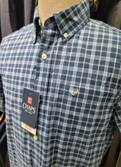 Sơ mi cộc tay Chaps - caro kẻ nhỏ xanh