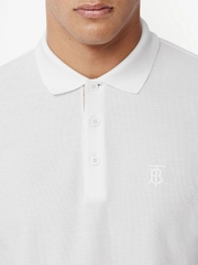 Polo-Shirt Burberry Logo-Embroidered Piqué - White