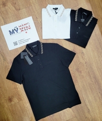 polo Versace cổ vàng họa tiết nhũ