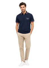 Polo Tommy Regular cổ trắng đỏ