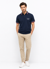 Polo Tommy Regular cổ trắng đỏ