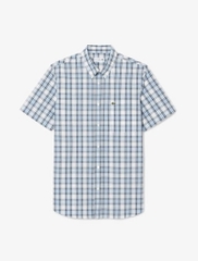 Sơ mi Lacoste Cộc Tay Caro Xanh Trắng