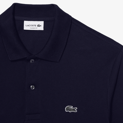 Polo Lacoste Classic Fit Long Sleeve L.12.12 - Navy Blue