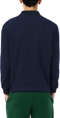 Polo Shirt Lacoste Regular Fit Long Sleeved Cotton Blend - Navy Blue
