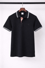 Polo Burberry TB đen kẻ cổ  - S