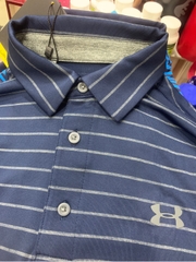 Áo Golf nam Under Armour - Navy kẻ xám