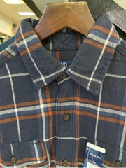 Sơ mi dài tay geogre sepia blue plaid
