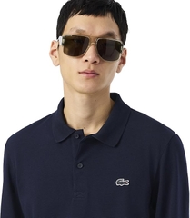 Polo Shirt Lacoste Regular Fit Long Sleeved Cotton Blend - Navy Blue