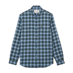 Shirt Lacoste Regular Fit Check Print Flannel - Blue / Green / Navy Blue • T84