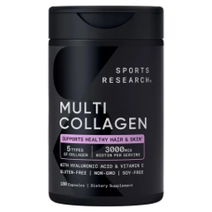 Sports Research Multi Collagen Complex – bổ sung collagen đa dạng, hỗ trợ chăm sóc da và xương khớp-180 viên