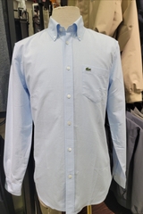 Sơ mi lacoste dài tay blue túi ngực