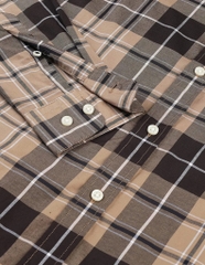 Sơ mi dài tay Tommy caro vuông vàng nâu đất