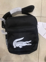 Túi Canvas Lacoste - Đen logo trắng