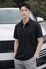 Polo-Shirt Burberry Logo-Embroidered Piqué - Black