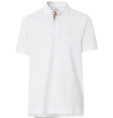 Polo Burberry TB trắng kẻ cổ - S