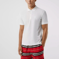 Polo Burberry TB trắng kẻ cổ - S