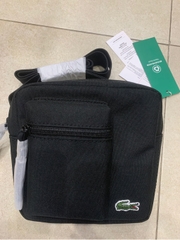 Túi Canvas Lacoste - Đen logo nhỏ thêu góc