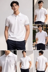 Polo Tommy Hilfiger Regular Fit Stripe Sleeve - White