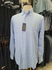 Sơ mi dài tay Polo Raplauren xanh trơn - Classic Fit