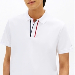 Polo Tommy Hilfiger Signature Stripe Placket Interlock - White