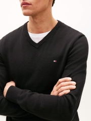 Sweater Tommy | Solid logo V-neck - Black