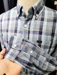 Áo sơ mi dài tay Lee - caro xanh đậm