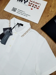polo Versace cổ vàng họa tiết nhũ