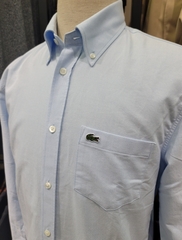 Sơ mi lacoste dài tay blue túi ngực