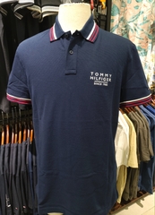 Polo Tommy Regular cổ trắng đỏ