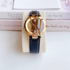 Đồng hồ nữ Versace Revive Gold Dial Black Leather Ladies Watch VEAI00219