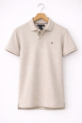 Polo Tommy Hilfiger Piqué Placket Interest Regular Fit - Smooth Taupe Heather