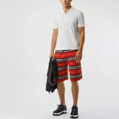 Polo Burberry TB trắng kẻ cổ - S