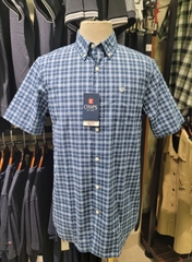 Sơ mi cộc tay Chaps - caro kẻ nhỏ xanh
