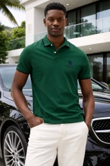 Polo Tommy Hilfiger with Embroidered Crest Design - Ornamental Green