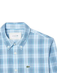 Sơ mi dài tay Lacoste Men's Check Print Stretch Shirt - Rill, Limestone, & Gipsy