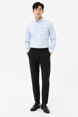 Sơ mi lacoste dài tay blue túi ngực