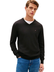Sweater Tommy | Solid logo V-neck - Black