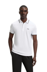 Polo Shirt BOSS Regular Fit Paddy Tipped Collar - White