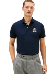 Polo Tommy Crest Logo Pique - Navy
