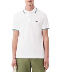 Polo Lacoste Contrast Neck Smart Paris - White