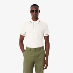 Polo Lacoste Regular Fit Paris Stretch Piqué - White