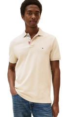 Polo Tommy Hilfiger Piqué Placket Interest Regular Fit - Heathered Oatmilk