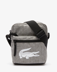 Túi Canvas Lacoste - Màu ghi xám logo trắng