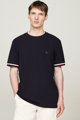 Tommy Global Stripe Cuff Pique T-Shirt
