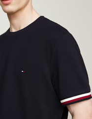 Tommy Global Stripe Cuff Pique T-Shirt